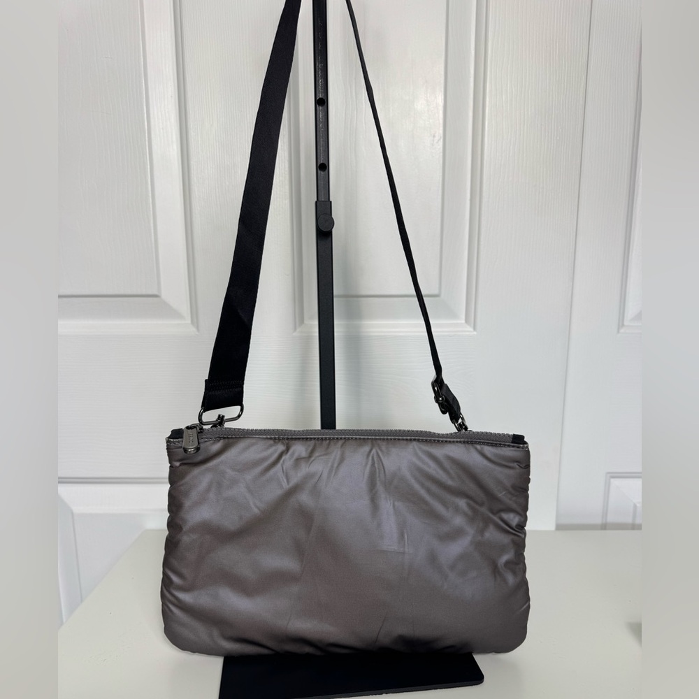 CARAA Athleta‎ Puffer Gray Black Convertible sling chest belt bag clutch purse